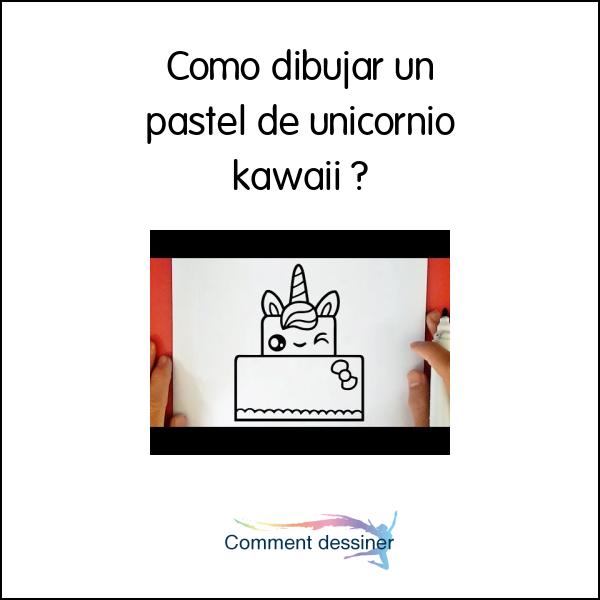 Como dibujar un pastel de unicornio kawaii